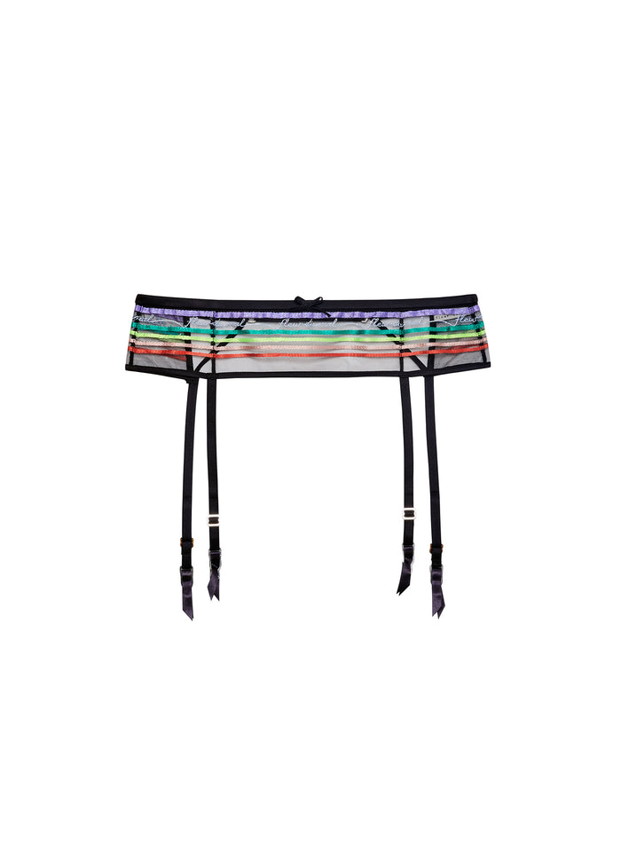 Taste Le Rainbow Garter Belt-black-flat
