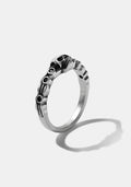 Teara Skull Sterling Silver Black Spinel Ring