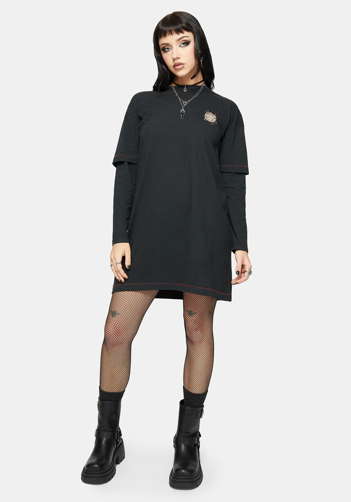Temperance Tarot Graphic Long Sleeve Tee Dress