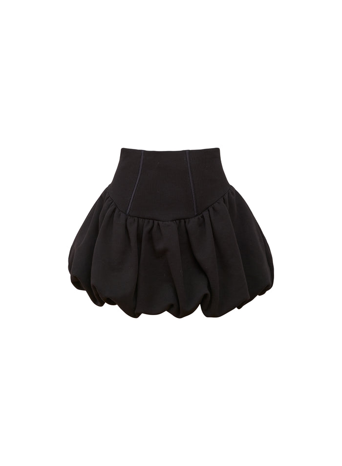 Terry Bubble Skirt-black-flat