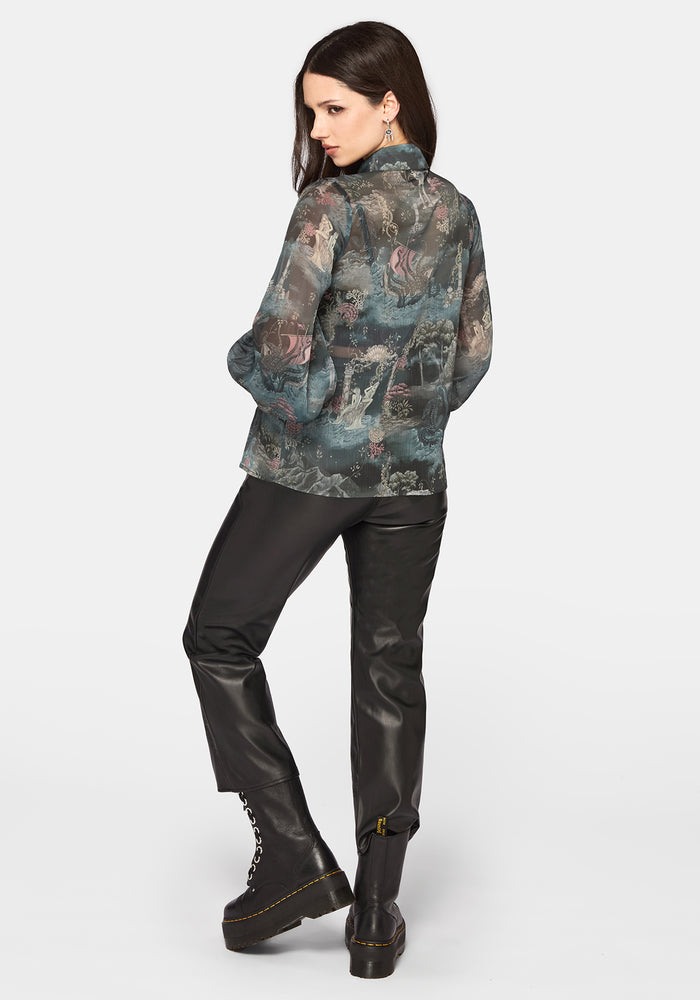 Thalassa Print Chiffon Shirt