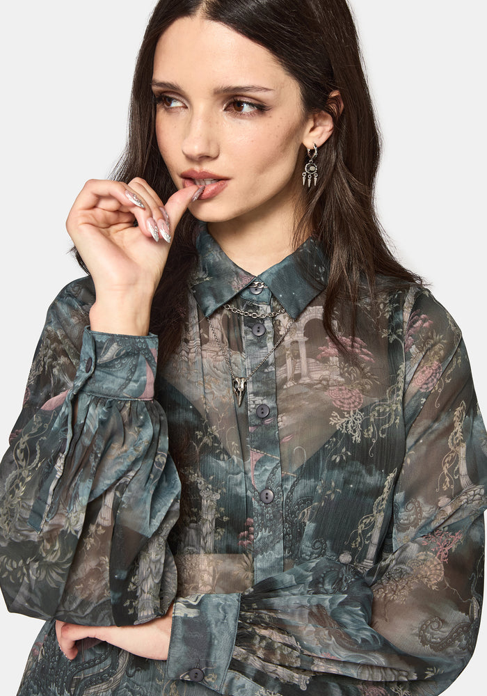 Thalassa Print Chiffon Shirt