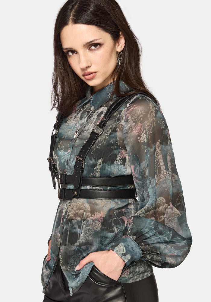 Thalassa Print Chiffon Shirt