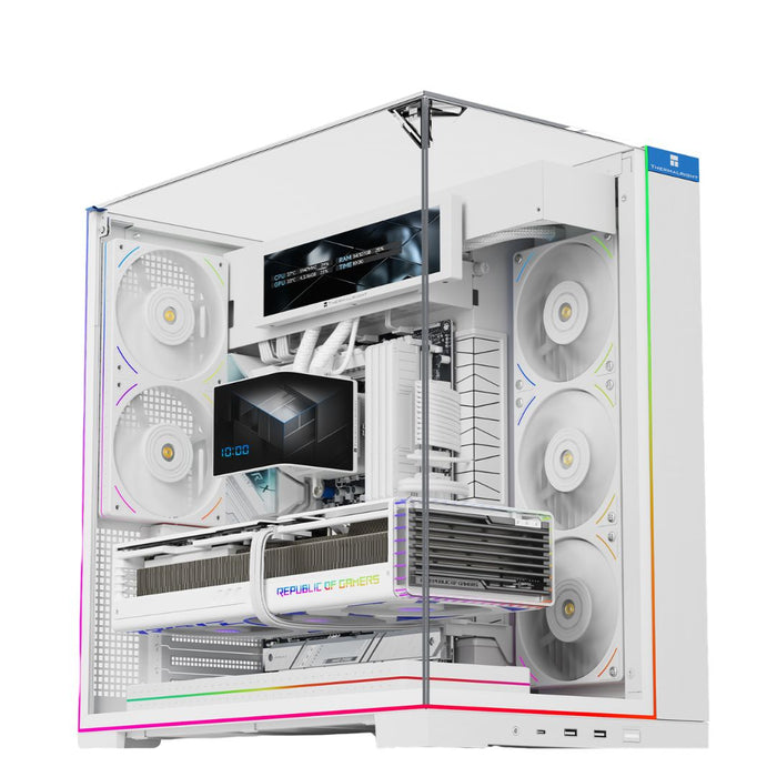 Thermalright TR-A70 VISION 5-Fan with LCD ATX Computer Case - White