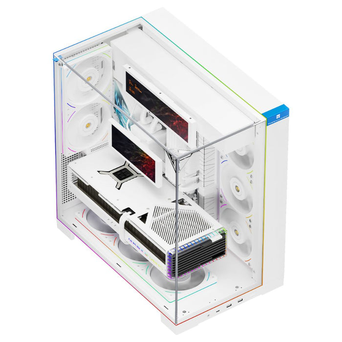 Thermalright TR-A70 VISION 5-Fan with LCD ATX Computer Case - White