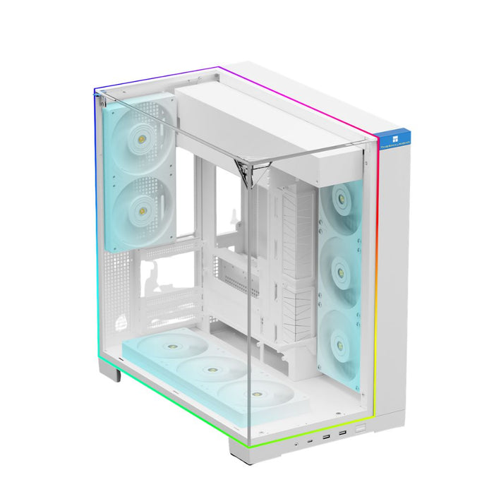 Thermalright TR-A70 VISION 5-Fan with LCD ATX Computer Case - White