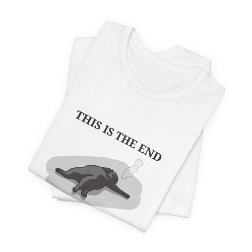 'This Is The End' Graphic Tee — Melancholic Cat Illustration T-Shirt