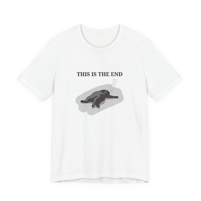 'This Is The End' Graphic Tee — Melancholic Cat Illustration T-Shirt