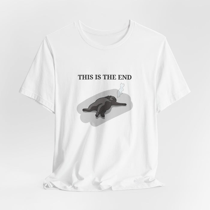 'This Is The End' Graphic Tee — Melancholic Cat Illustration T-Shirt