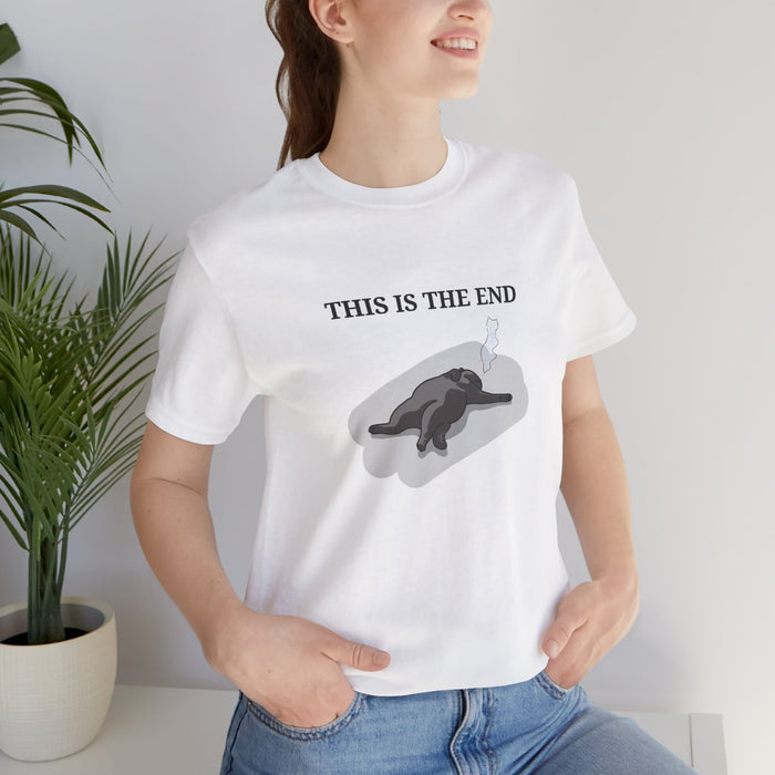 'This Is The End' Graphic Tee — Melancholic Cat Illustration T-Shirt