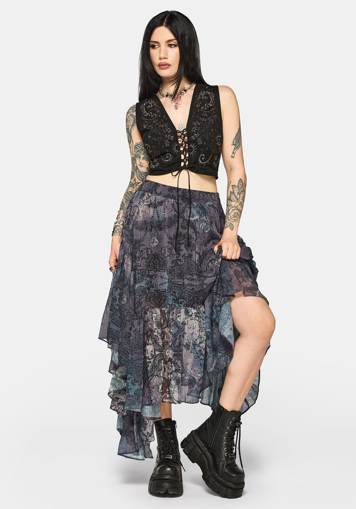 Thorn Bloom Embellished Suede Waistcoat