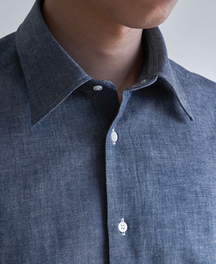 TOKYO SLIM FIT - Round Collar Chambray