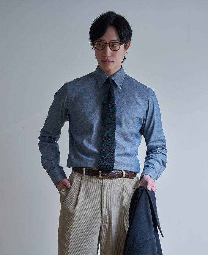 TOKYO SLIM FIT - Round Collar Chambray