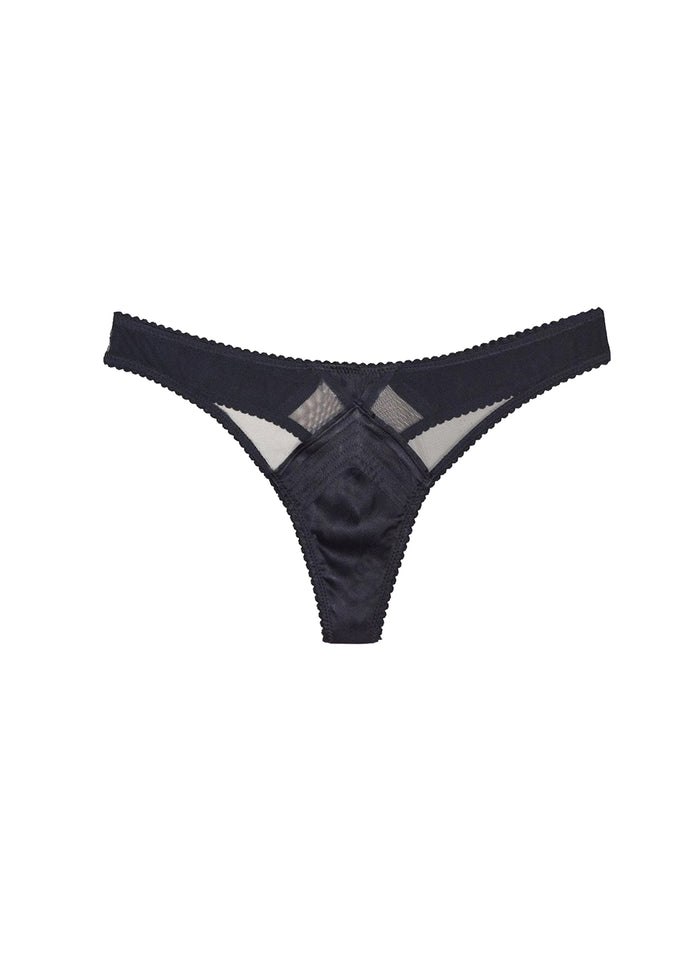 Top Stitch Thong-black-flat