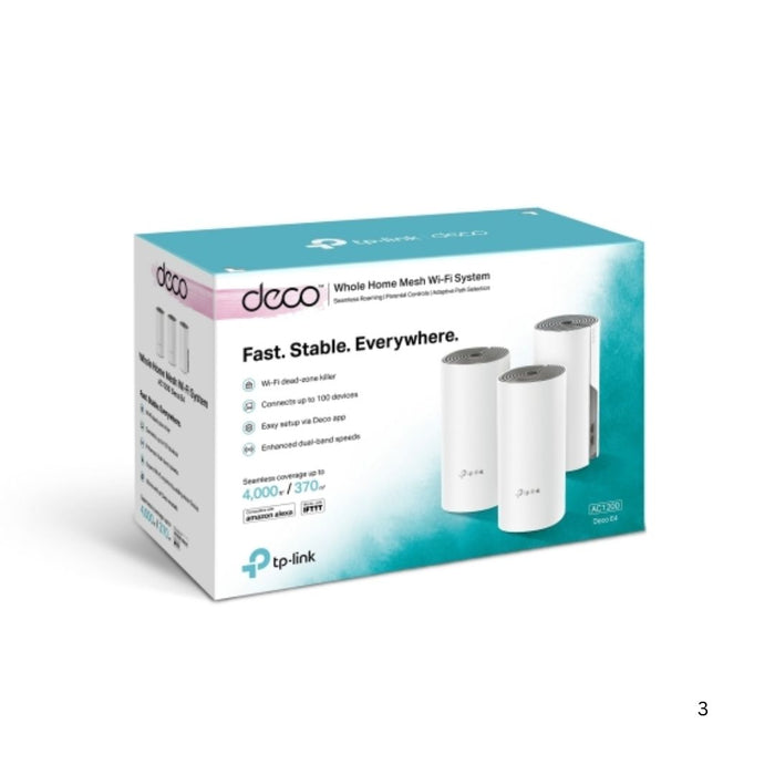 TP-Link Deco E4 AC1200 Whole Home Mesh Wi-Fi 5 System 3-Pack