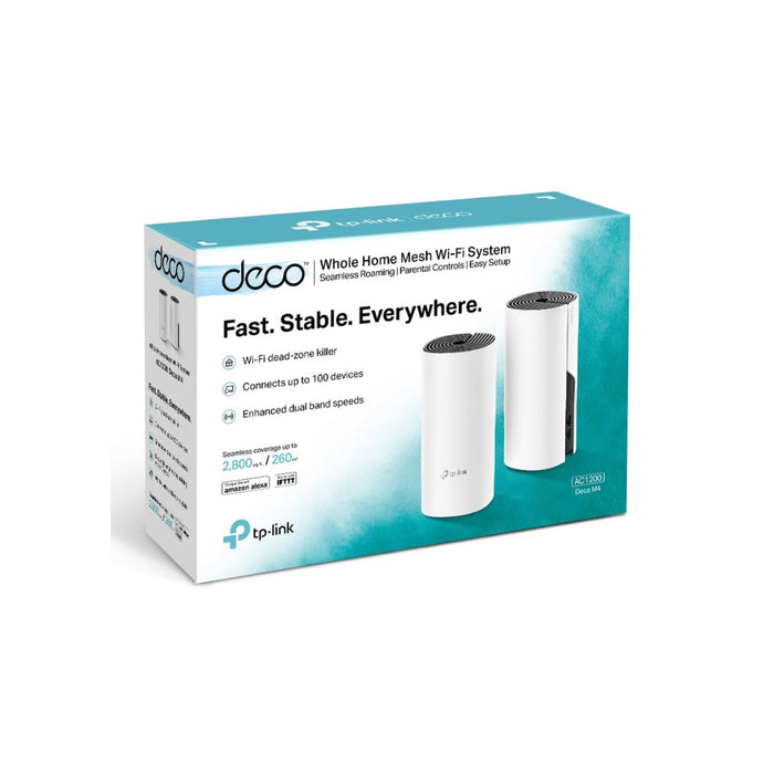 TP-Link Deco M4 AC1200 Whole Home Mesh Wi-Fi 5 System 2-Pack - شركة القيم العالمية للحاسبات