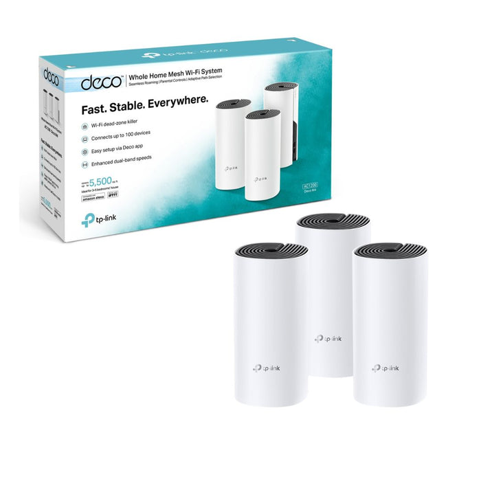 TP-Link Deco M4 AC1200 Whole Home Mesh Wi-Fi System 3-Pack - شركة القيم العالمية للحاسبات
