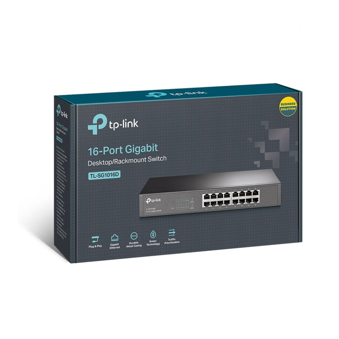 TP-Link TL-SG1016D V9, Gigabit Desktop/Rackmount Switch, 16-Port