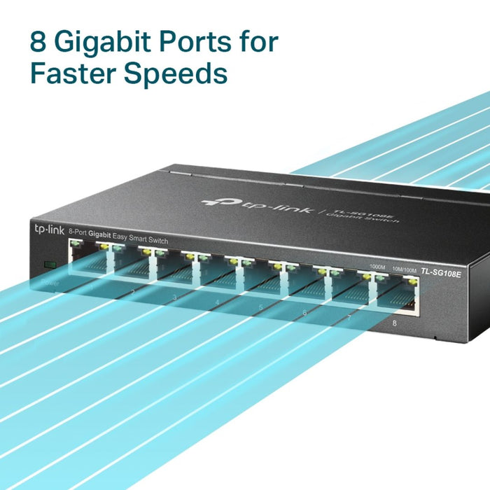 TP-Link TL-SG108E, Gigabit Desktop Switch, 8 Port