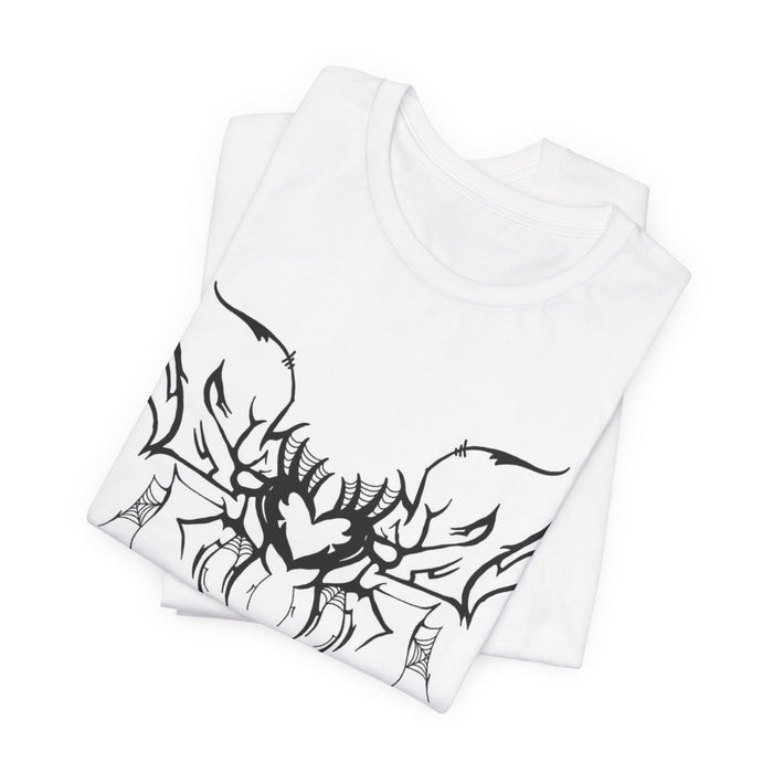 Tribal Heart Tattoo T‑Shirt — Symmetrical Black Tribal Chest Design