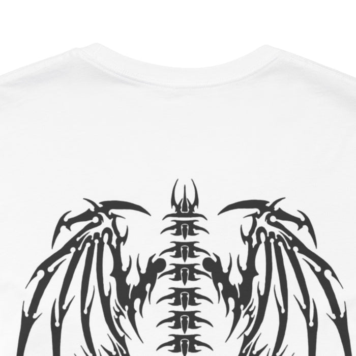 Tribal Heart Tattoo T‑Shirt — Symmetrical Black Tribal Chest Design