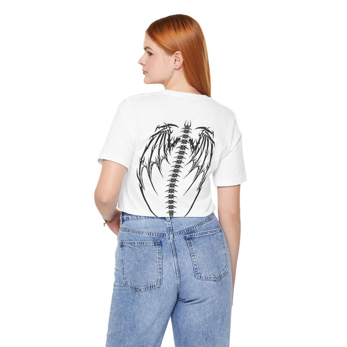 Tribal Heart Tattoo T‑Shirt — Symmetrical Black Tribal Chest Design