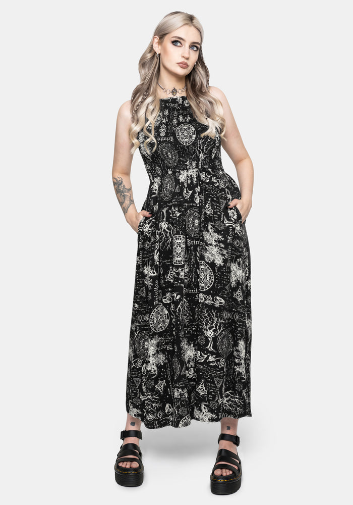Trinity Moon Shirred Racerback Midaxi Dress