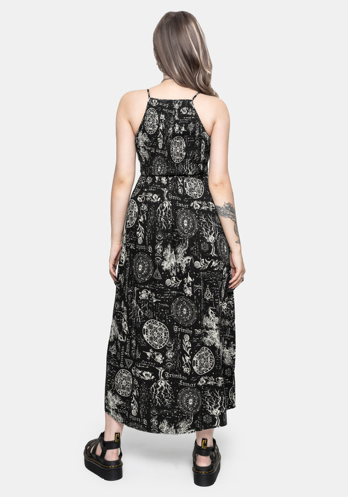 Trinity Moon Shirred Racerback Midaxi Dress