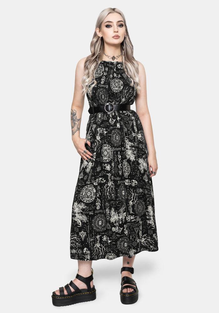 Trinity Moon Shirred Racerback Midaxi Dress