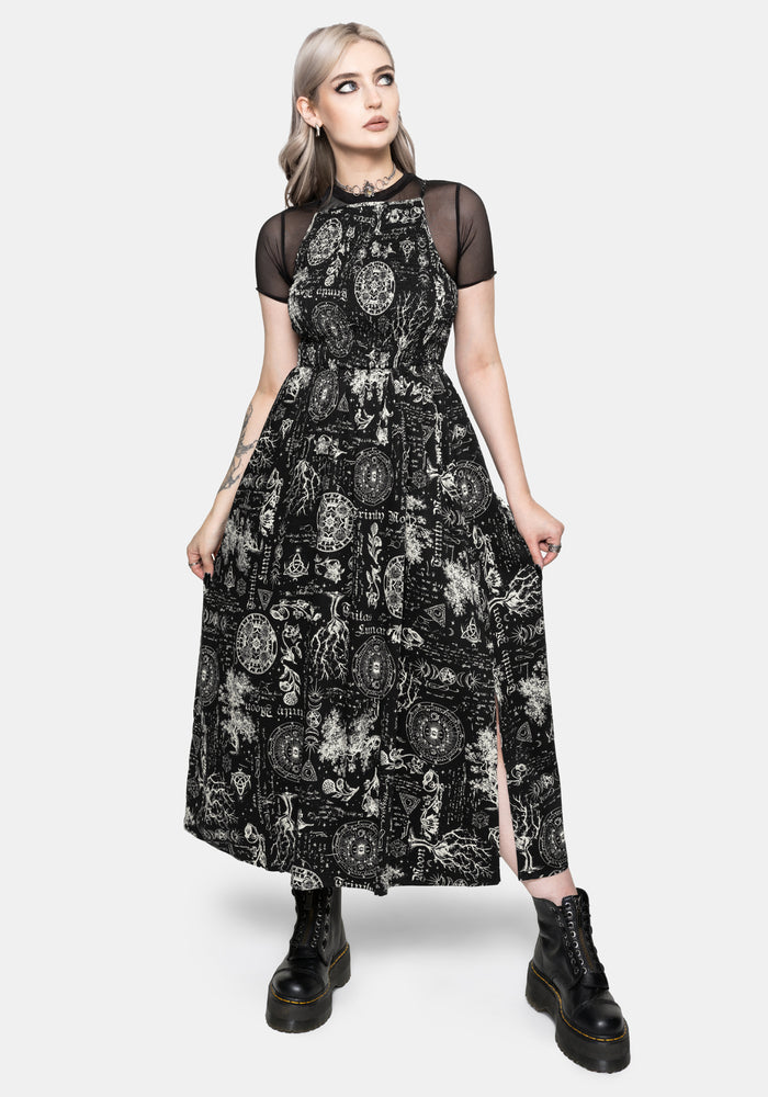 Trinity Moon Shirred Racerback Midaxi Dress