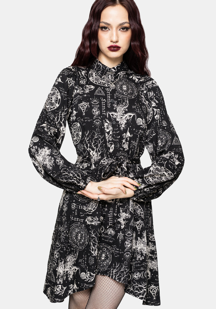Trinity Moon Tiered Button Up Mini Shirt Dress