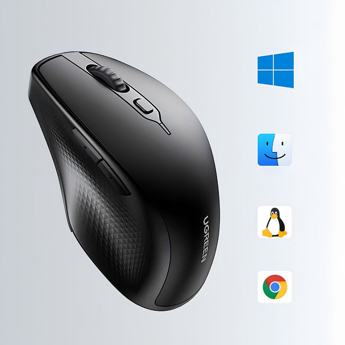 UGREEN MU101 Ergonomic Optical Wireless Mouse - Black