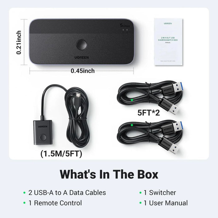 UGREEN UG-15705 USB 3.0 Computer Sharing Switch 2-in-4 Hub