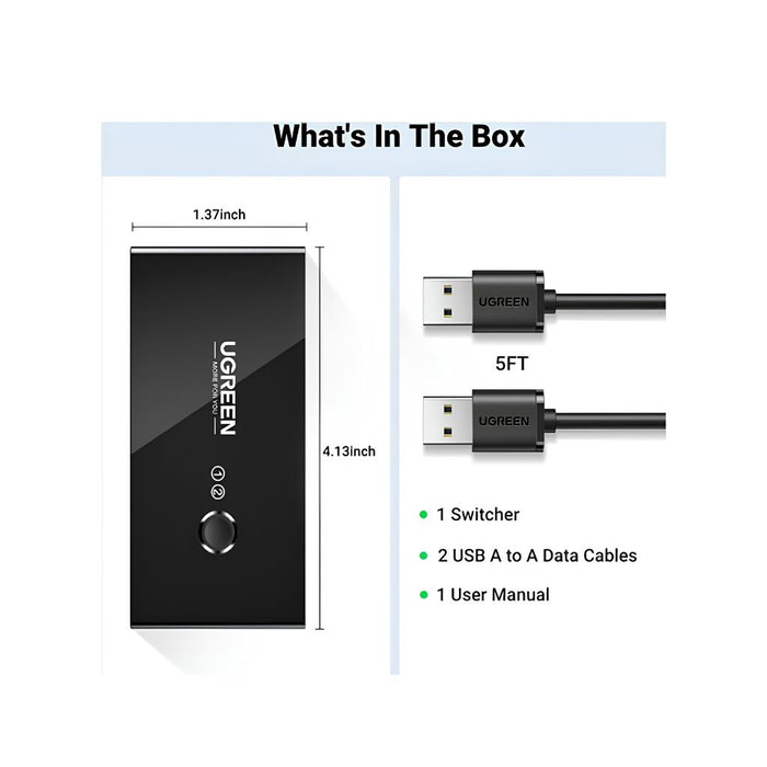 UGREEN UG-30767 USB-A Sharing Switch Box 2×1