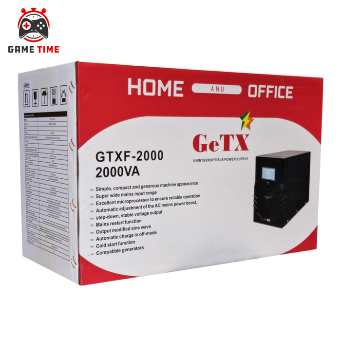 UPS Gaming GeTX GTXF-2000 (2000VA, 2KV) Line interactive, 12V-12A *2 Battery, Red Box - شركة القيم العالمية للحاسبات