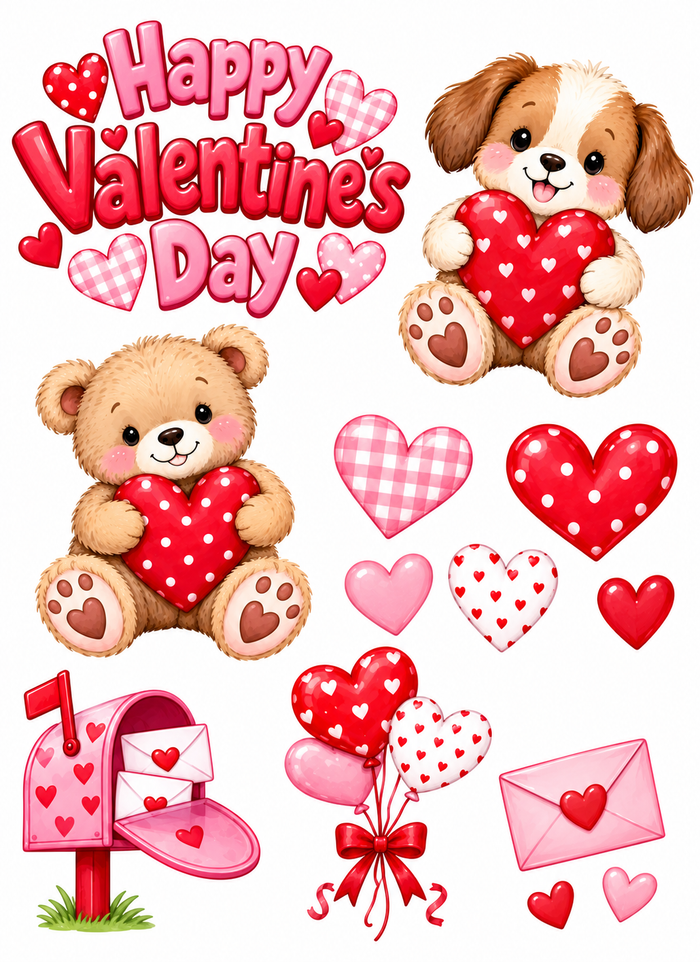 Valentines Day- Puppy & Bear
