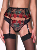 Vampire Rose Embroidery Thong-black-Fleur du Mal