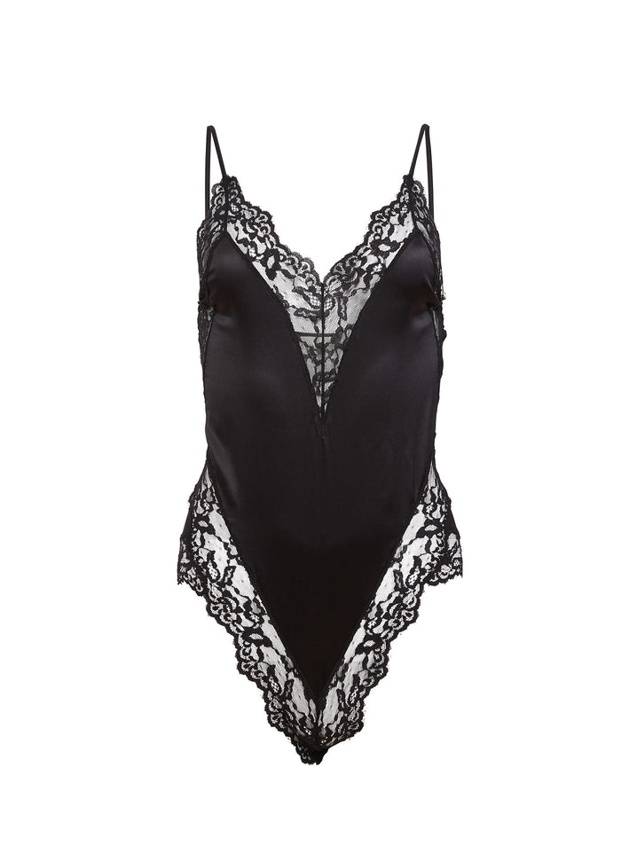 Venus Lace Teddy-black-flat