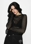 Vesa Blanket Stitch Long Sleeve Knit Top