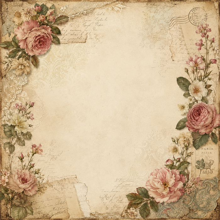 Vintage Floral Scrapbook Kit