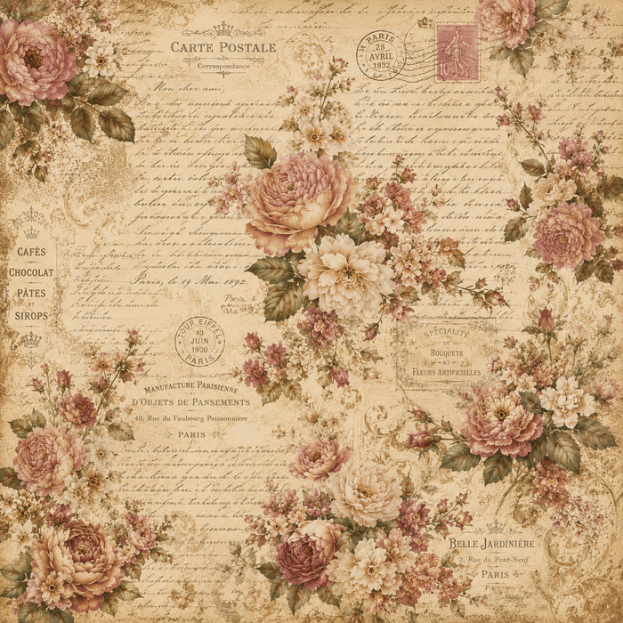 Vintage Floral Scrapbook Kit