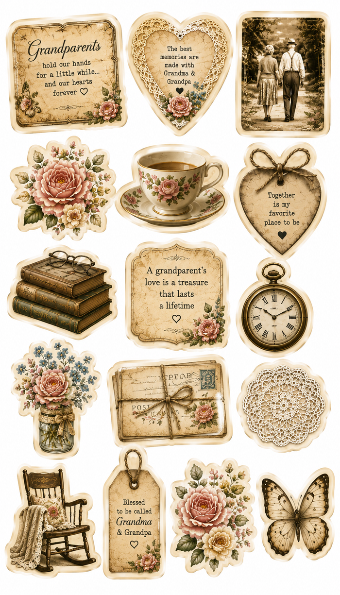 Vintage Grandparent Scrapbook Kit