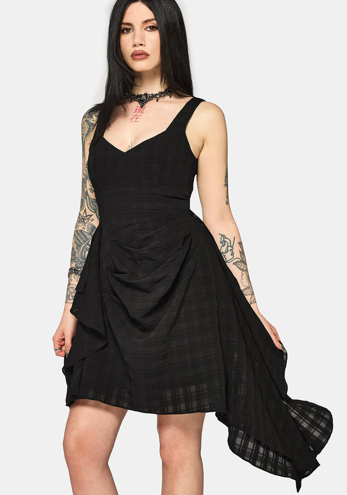 Vivienne Checked Ruched Mini Dress