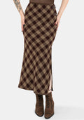 Wane Check Buckle Midaxi Skirt