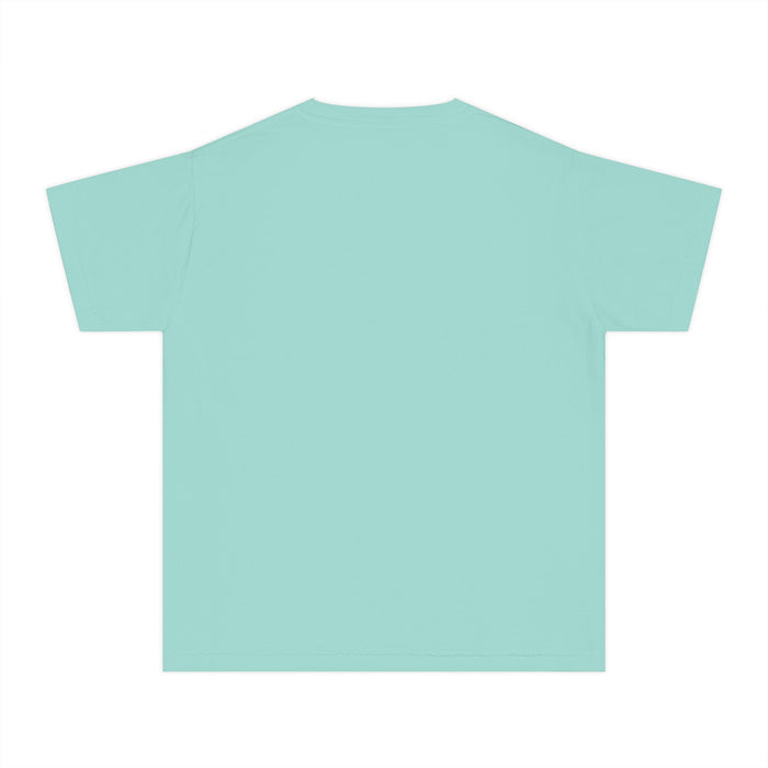 Whimsical Sticker Collage Youth Tee | Smile, Butterfly, Dino, Lightning, Coffee