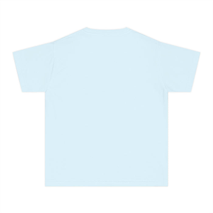 Whimsical Sticker Collage Youth Tee | Smile, Butterfly, Dino, Lightning, Coffee