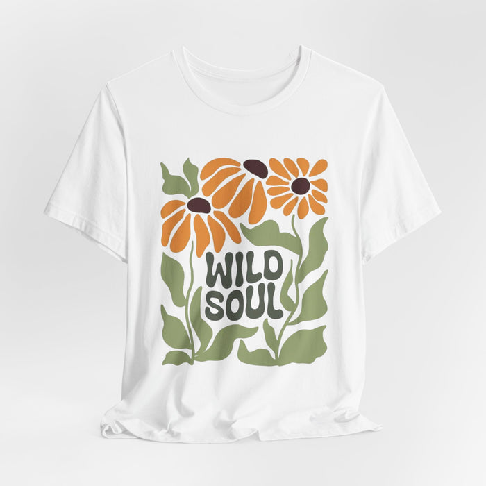 Wild Soul Floral Tee — Retro Sunflower Graphic T-Shirt