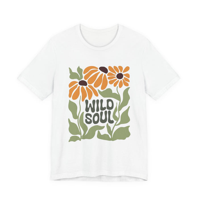 Wild Soul Floral Tee — Retro Sunflower Graphic T-Shirt