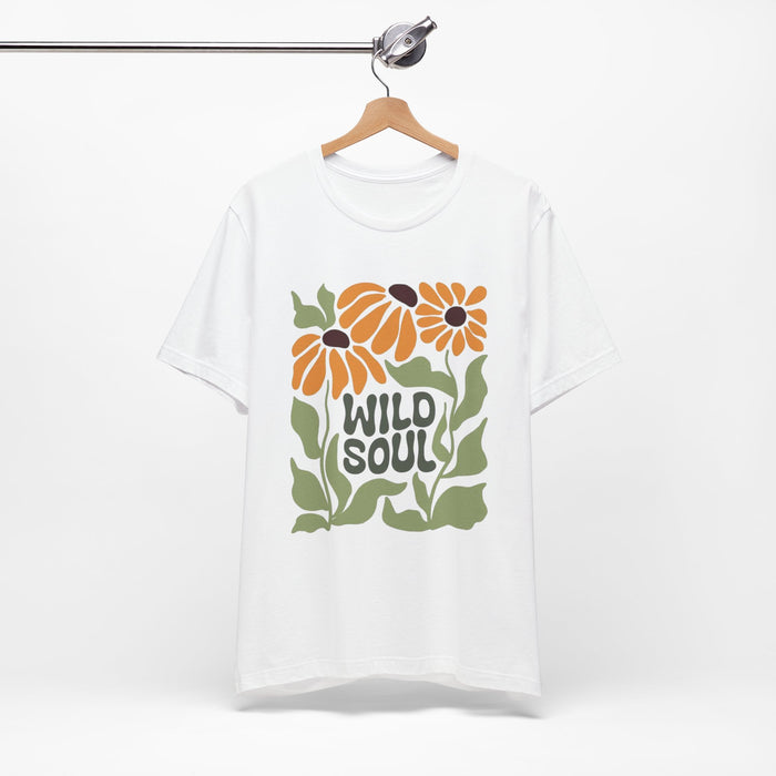 Wild Soul Floral Tee — Retro Sunflower Graphic T-Shirt