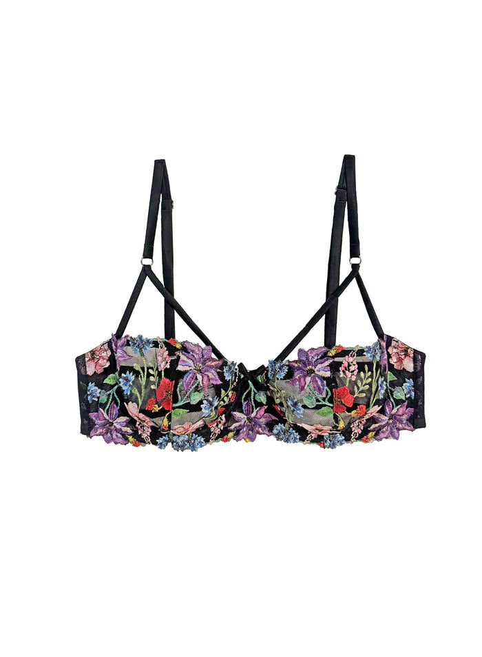 Wildfleur Balconette Bra-black-flat